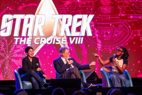Star Trek Strange New Worlds Panel featuring Celia Rose Gooding and Melissa Navia hosted by Jonathan Frakes
